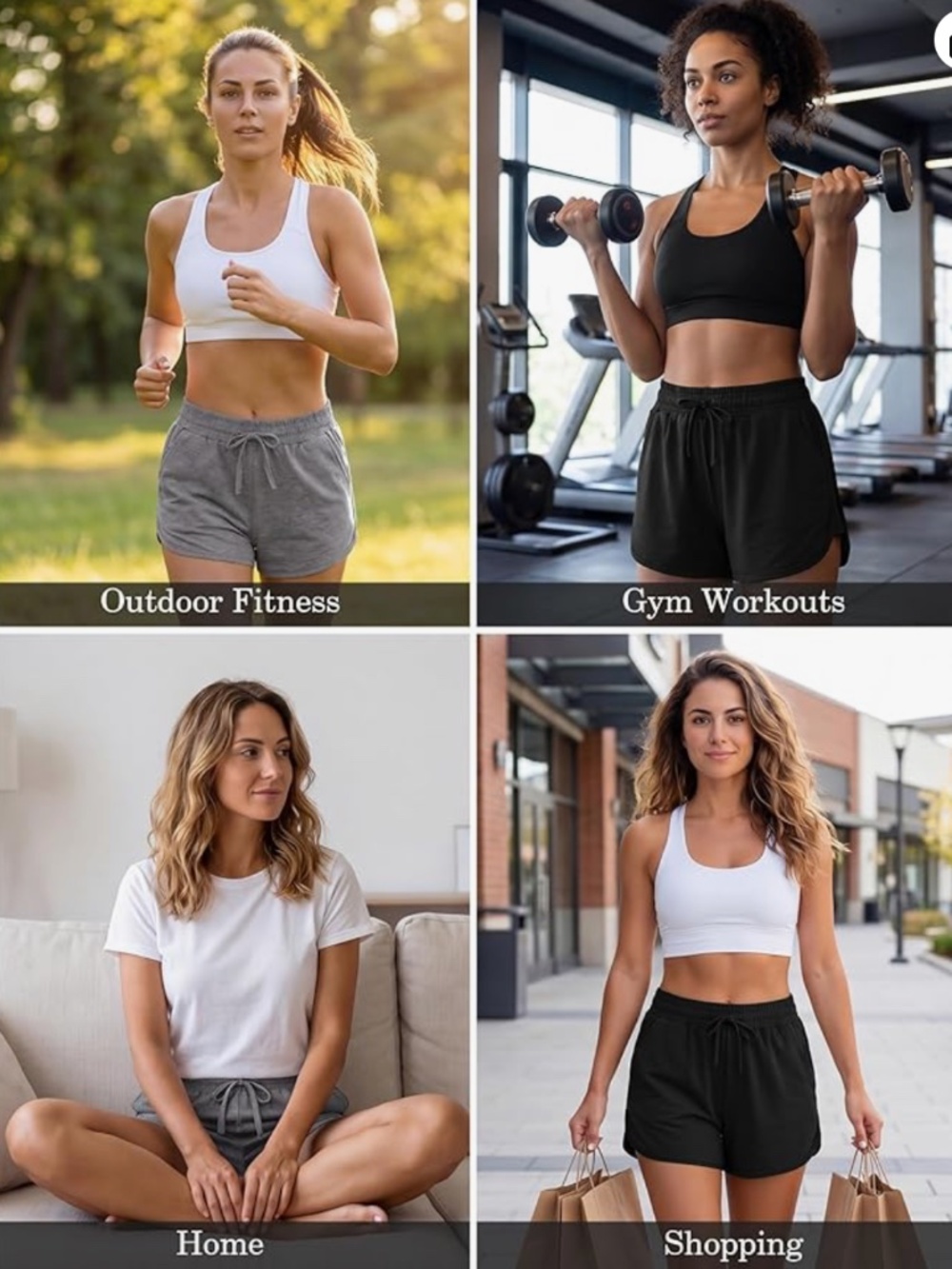2 Pack Cotton Short - Women Small - Grey/Black